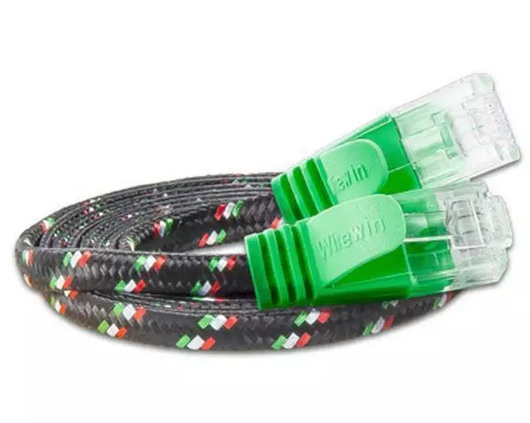 SLIM Slimpatchkabel RJ-45 - RJ-45, Cat 6, UTP, 0.5 m, Grün