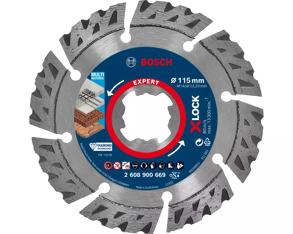 Bosch Professional Diamanttrennscheibe X-LOCK Expert MultiMaterial 115 mm