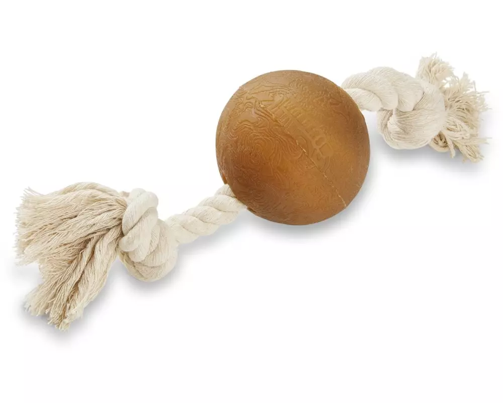 Wolters Hunde-Spielzeug Pure Nature Spielball am Seil, M, 22 cm