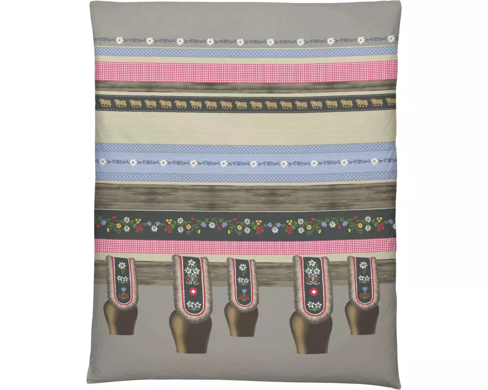 Home Fashion Duvetbezug Satin bedruckt Kuhglocken 160 x 210 cm