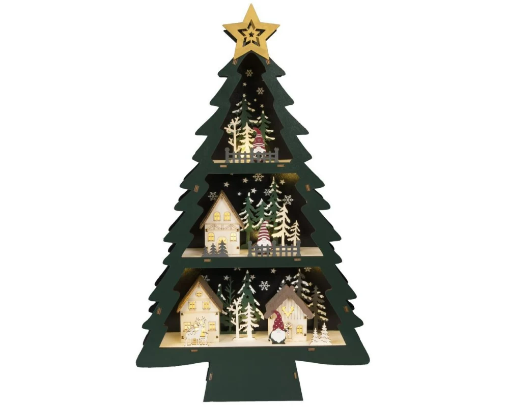 Konstsmide LED Holzsilhouette Baum 55 cm x 33 cm