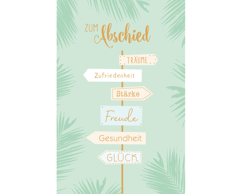 ABC Abschiedskarte DE B6 52303 Wegweiser