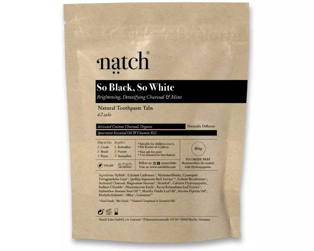 Natch Zahnpasta So Black, So White Bag 62 Stück