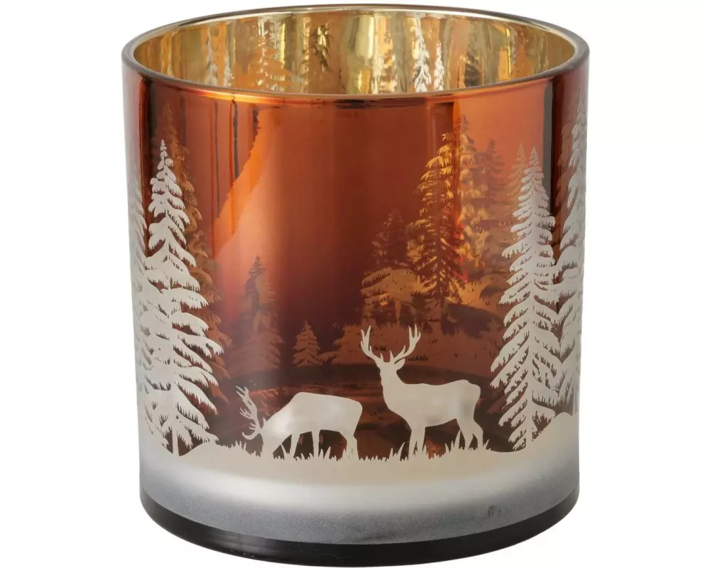 Boltze Weihnachtswindlicht Lorel Glas, 15 x 15 cm