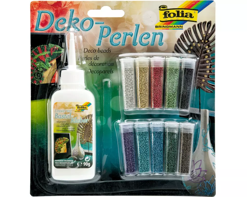 Folia Perlen Deko Set, Mehrfarbig