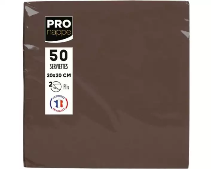 PRO nappe Papierservietten Schoko 20 cm x 20 cm, 50 Stück
