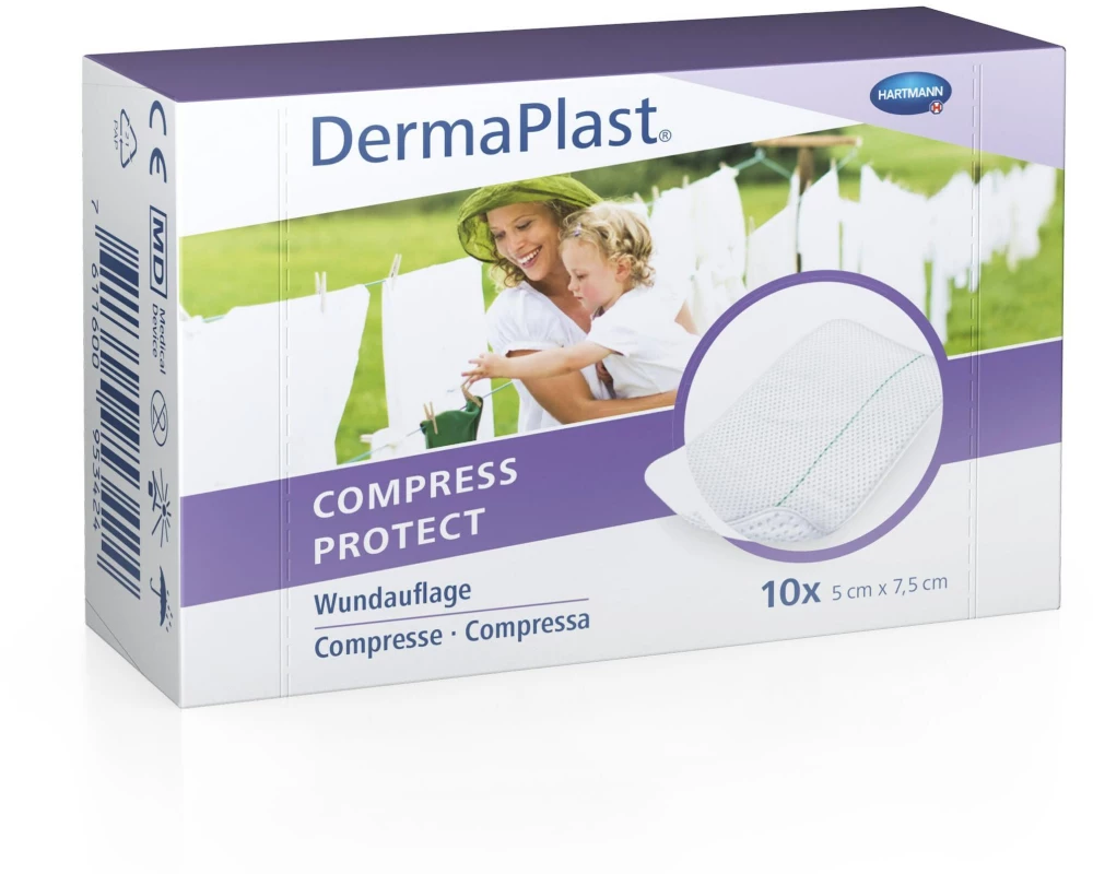 DermaPlast Wundauflage Compress Protect 5 x 7.5 cm 10 Stück
