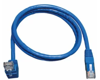 EATON TRIPPLITE Up-Angle, Cat6, Gigabit, Molded, UTP Ethernet Cable, RJ45, Right-Angle Up M to RJ45 M, Blue, 10ft. 3.05m