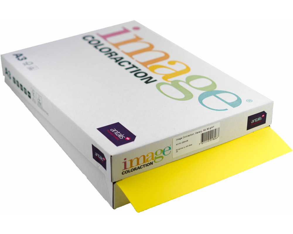 IMAGE COLORACTION Kopierpapier Canary A3 266406 80g, kanariengelb 500 Blatt