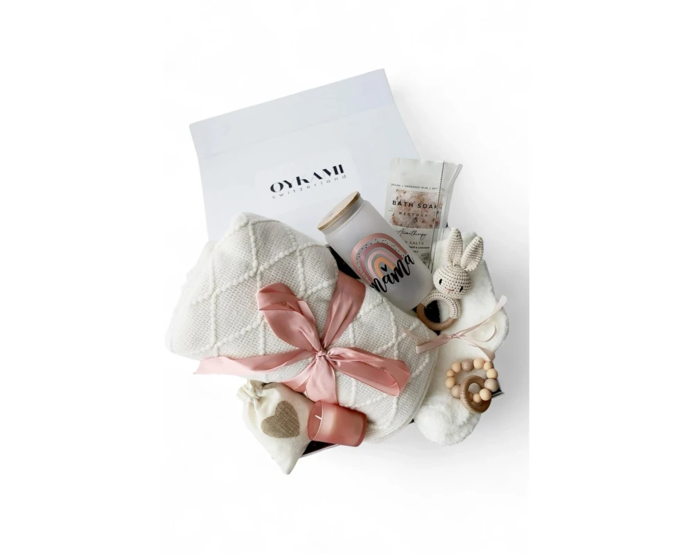 Oykami Mama und Baby Geschenkbox «Kapstadt» Weiss/Rosa
