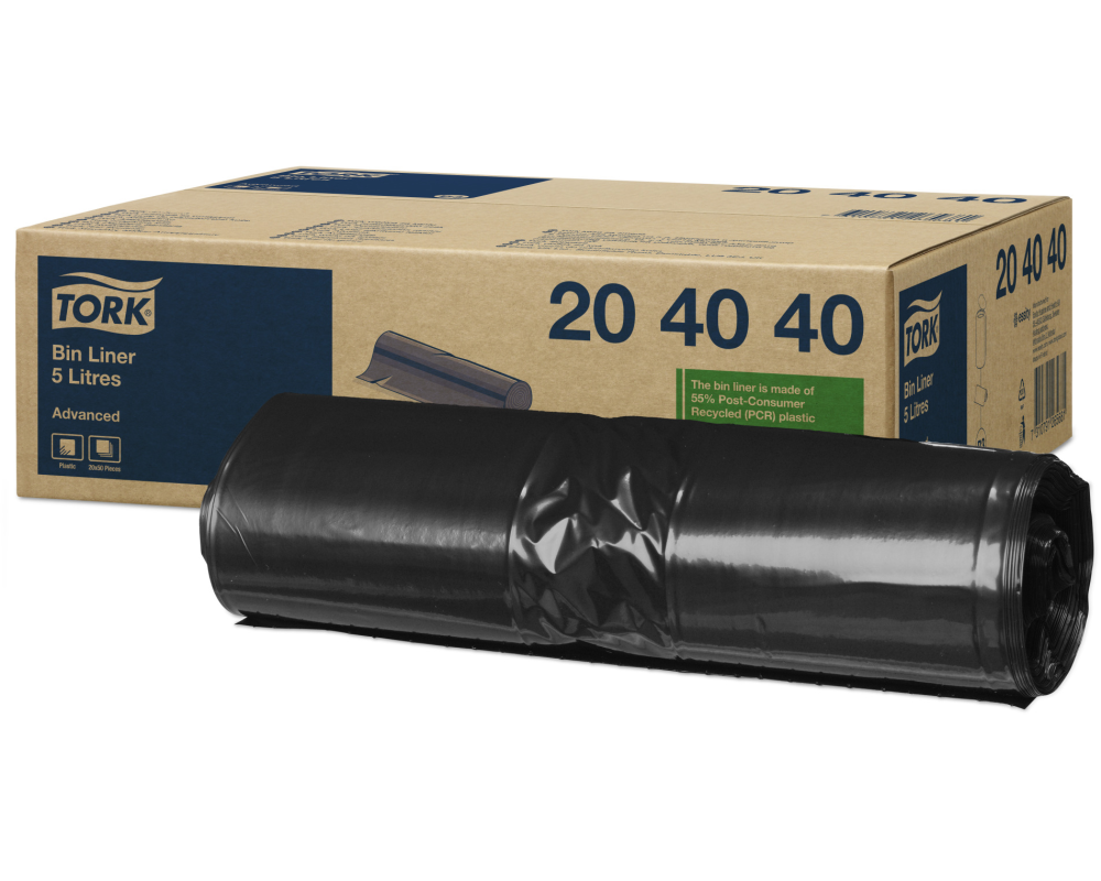 TORK Abfallsäcke B3 5lt 204040 schwarz, 32,5 x 40cm 50 Stk.