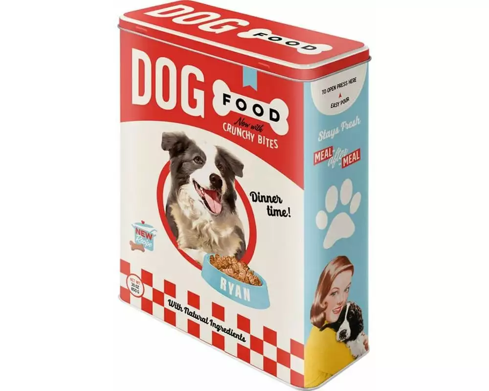 Nostalgic Art Vorratsdose Dog Food 4 l, Blau/Rot/Weiss