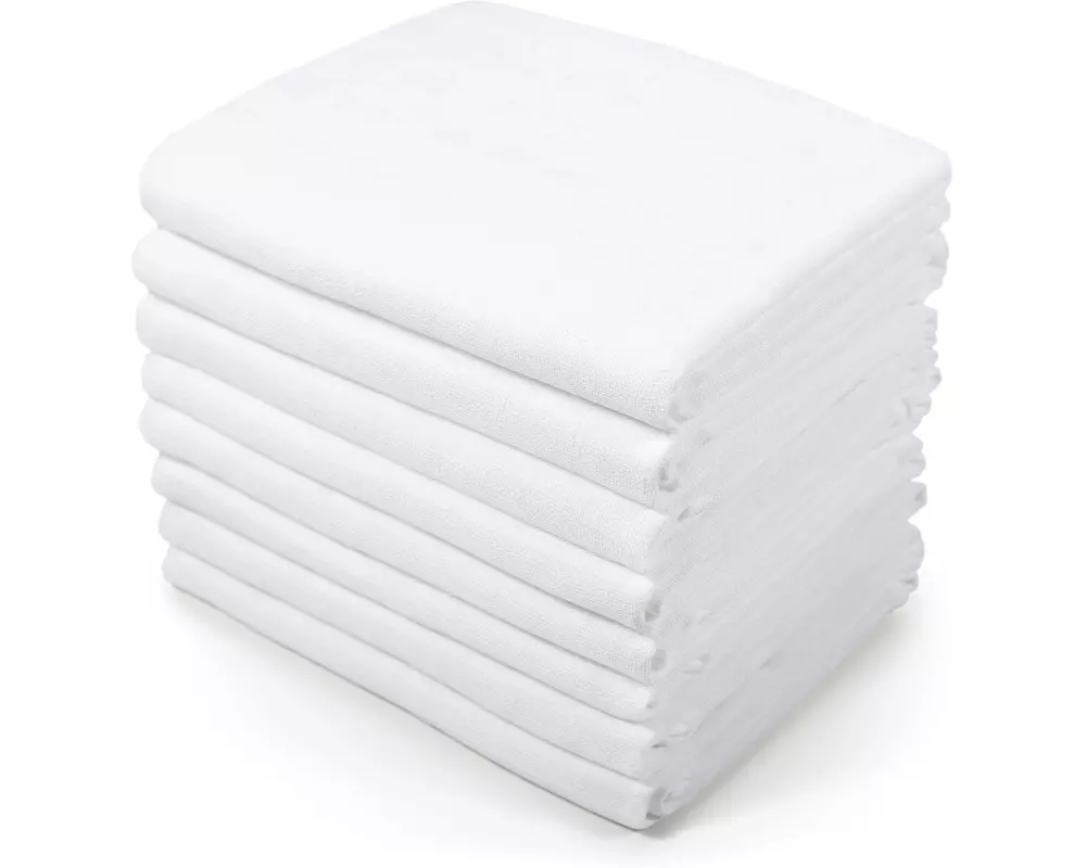 MAKIAN Mulltuch 10-er Pack 80 x 80 cm, Weiss