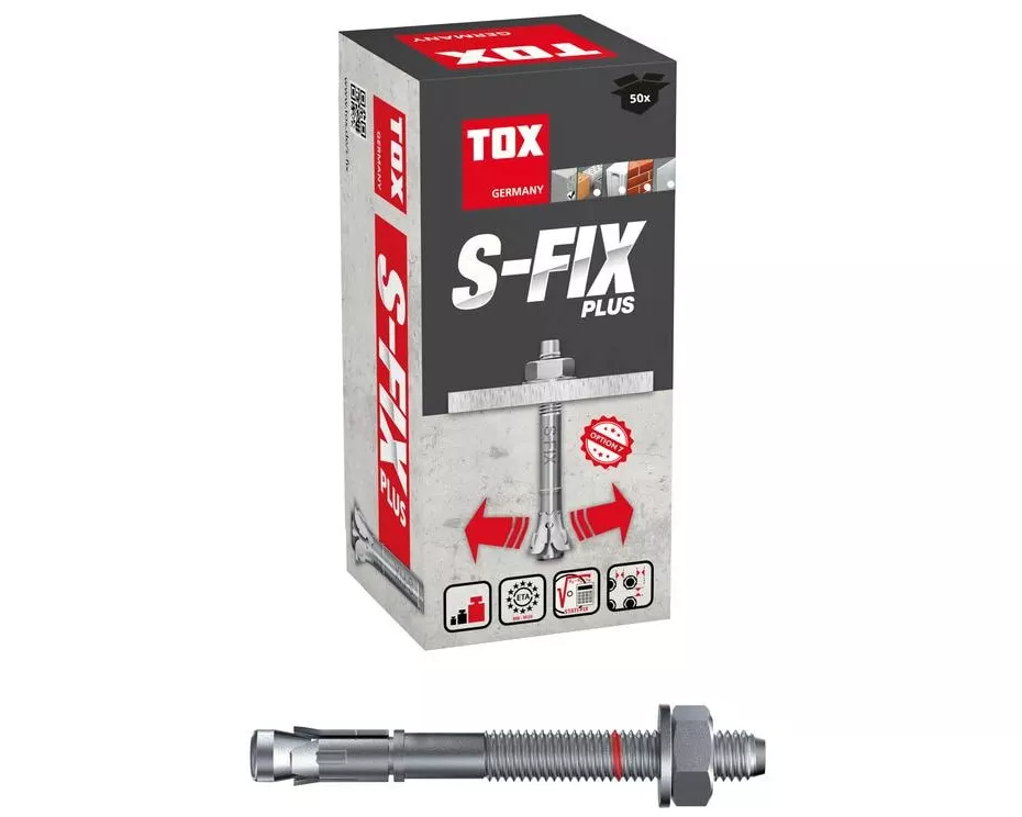 Tox-Dübel Bolzenanker S-Fix Plus M10 x 80/13 mm (50 Stk.)