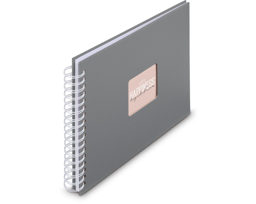 HAMA Spiralalbum Fine Art 28x24cm 9837 steingrau 25 Blatt, weiss