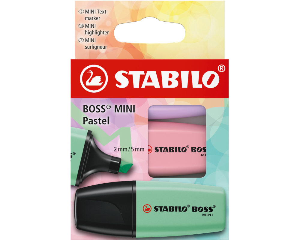 STABILO Textmarker Boss Mini Pastell 3er Etui