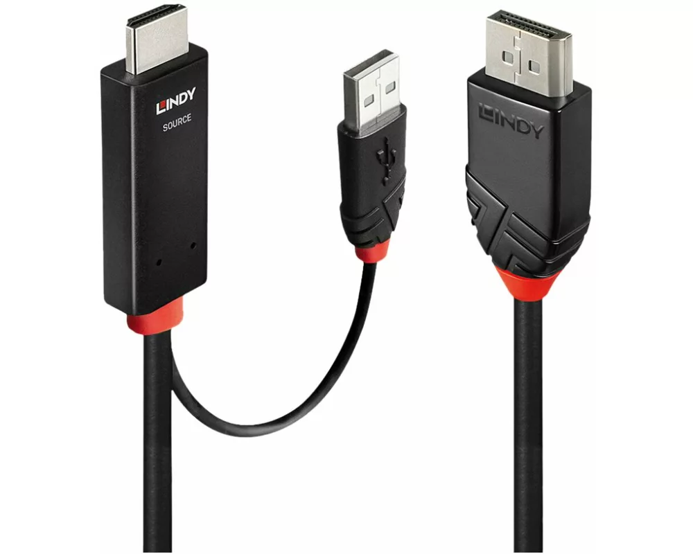 LINDY 3m, HDMI, to DisplayPort, Cable
