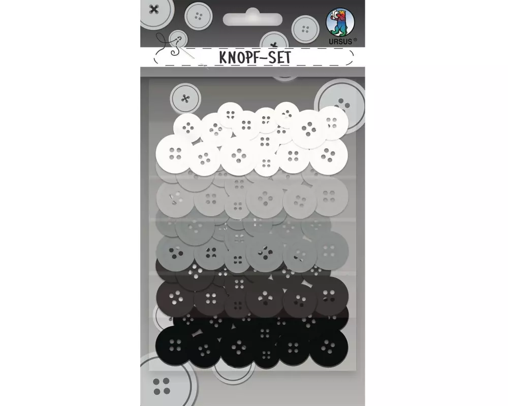 URSUS Knöpfe-Mix 1 Stück, Schwarz