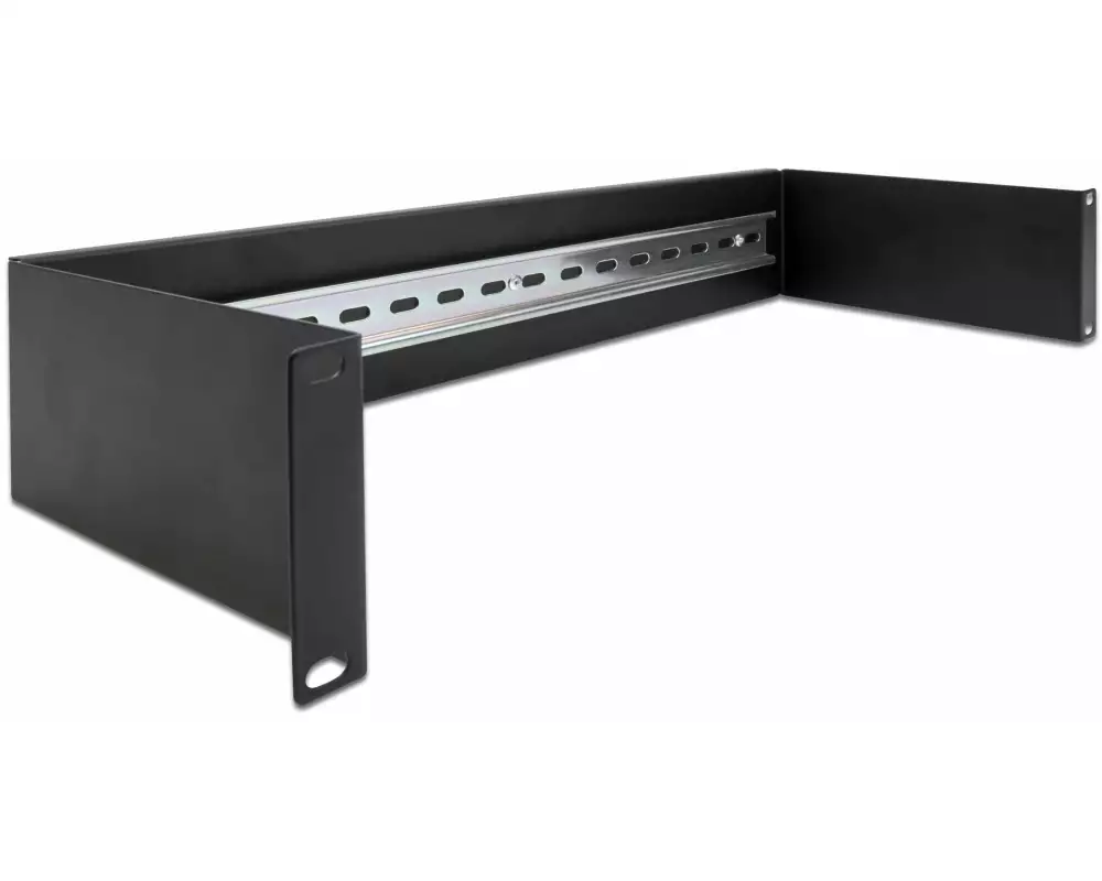 Delock Hutschienenpanel 2HE 19", Schwarz
