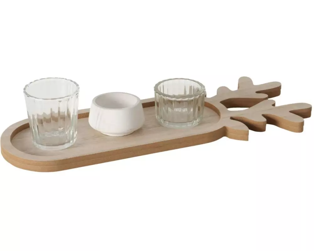 Boltze Weihnachtswindlicht Deerio 4-teilig, Nature