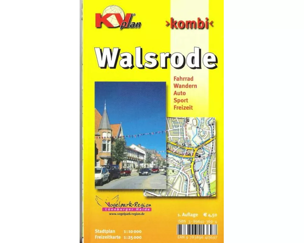 Walsrode, KVplan, Wanderkarte/Stadtplan/Radkarte, 1:25.000 / 1:10.000