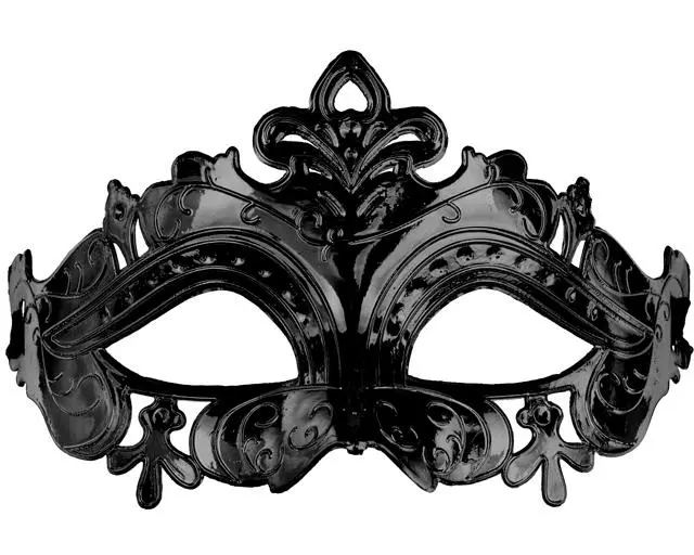 Partydeco Karnevalsmaske, 17 x 9 cm, mit Band, Schwarz