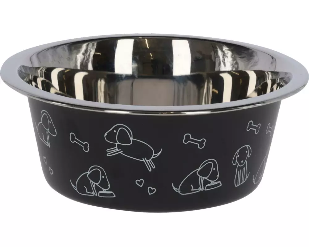 Kerbl Edelstahlnapf mit Motiv 4000 ml, Schwarz