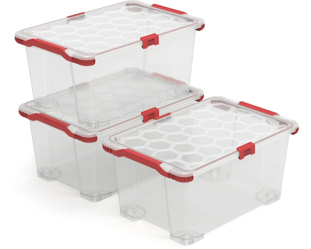 Rotho Aufbewahrungsbox EVO TOTAL Transparent, 3 tlg.