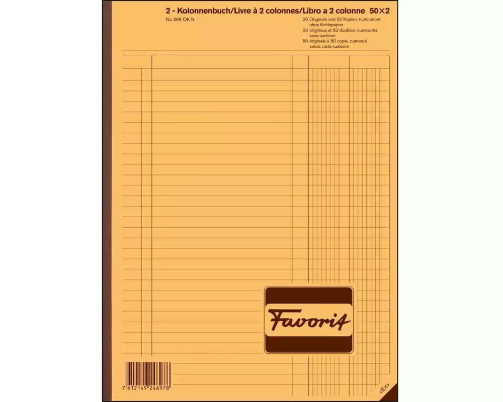 Favorit Durchschreibeblock 220 x 297 mm 2 Kolonnen
