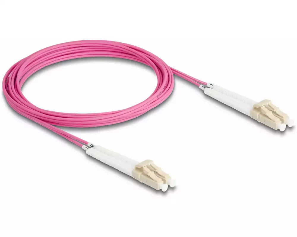 Delock LWL-Patchkabel Multimode LC – LC, OM4, Duplex, 3 m