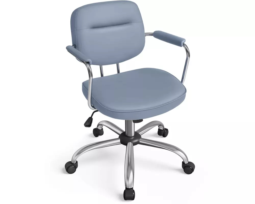 Songmics Bürostuhl mit Polsterrücken und Armlehnen, Blau