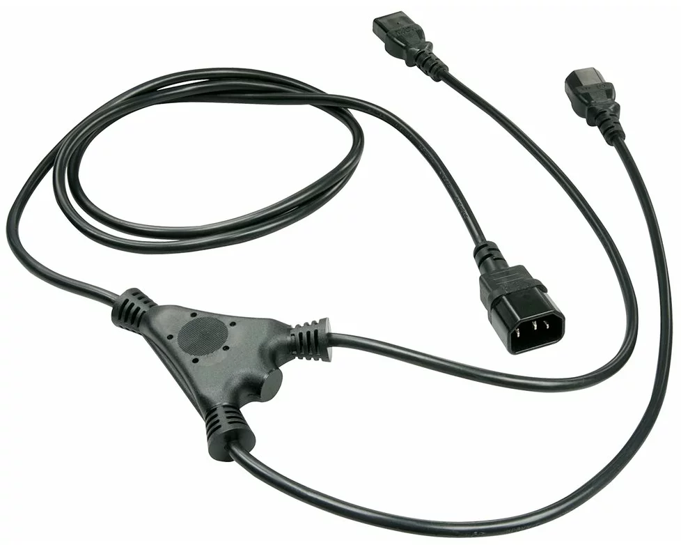 LINDY 2m IEC C14 to 2x IEC C13 Y Extension Cable