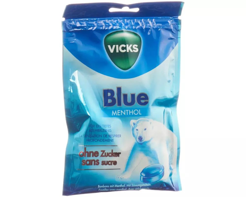 Vicks Pastillen Blue mit Menthol ohne Zucker 72 g