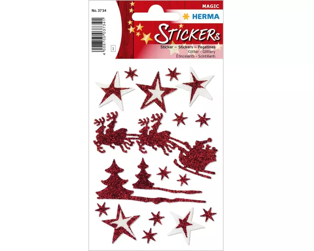 Herma Stickers Weihnachtssticker Schlittenfahrt 1 Blatt à 18 Sticker
