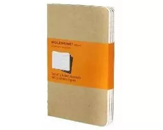Moleskine Cahier Journal (Set of 3), Pocket, Ruled, Kraft Brown, Soft Cover (3.5 x 5.5)