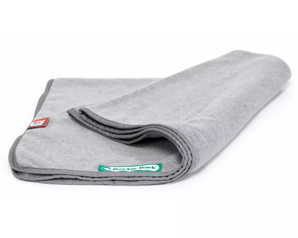 Doctor Bark Hunde-Decke Fleece L Hellgrau,120 x 90 cm