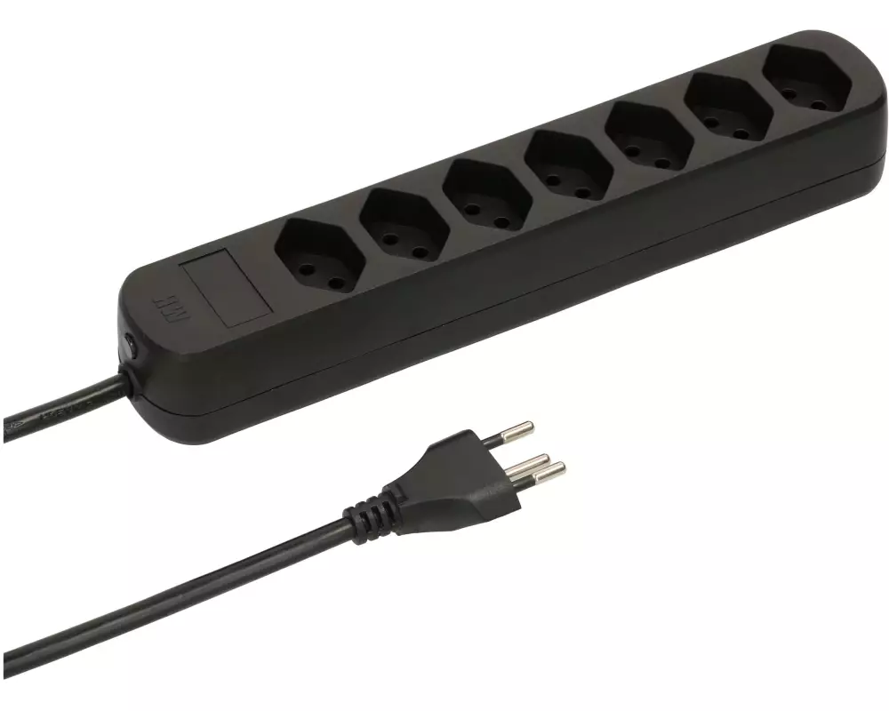 Max Hauri Steckdosenleiste Basic-Line 7xT13, 1.5 Meter