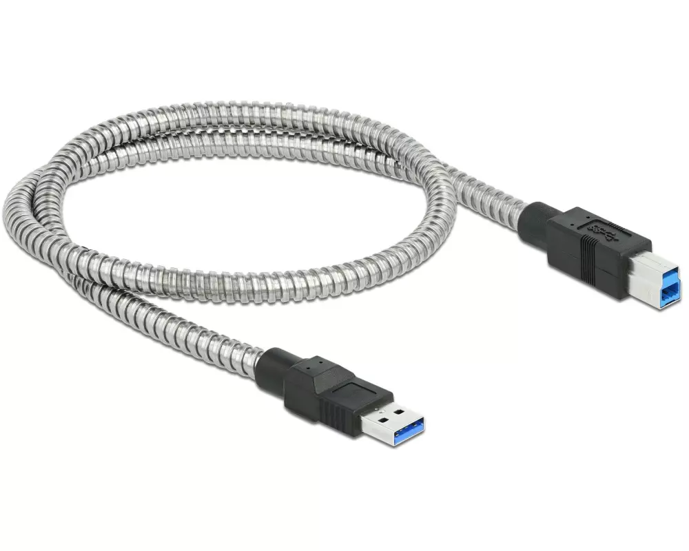 Delock USB 3.1-Kabel Metalmantel USB-A - USB-B 0.5 m