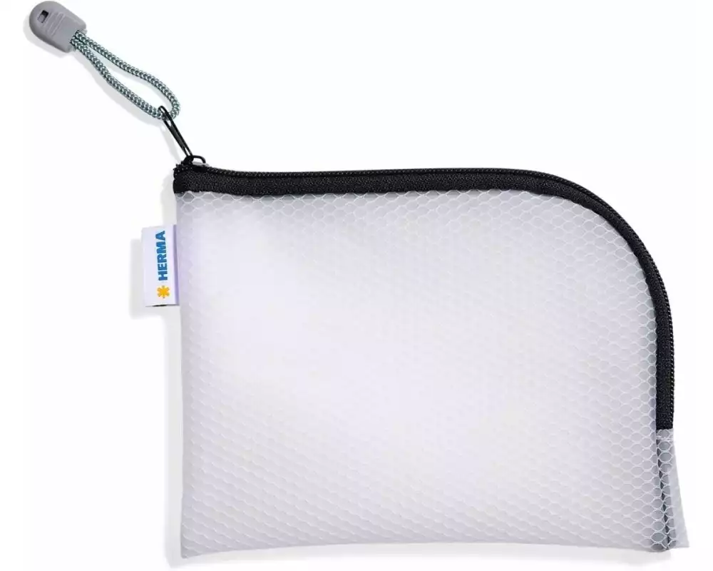 HERMA Etui Mesh Bag A6, 10.5 x 14.8 cm, Schwarz/Weiss