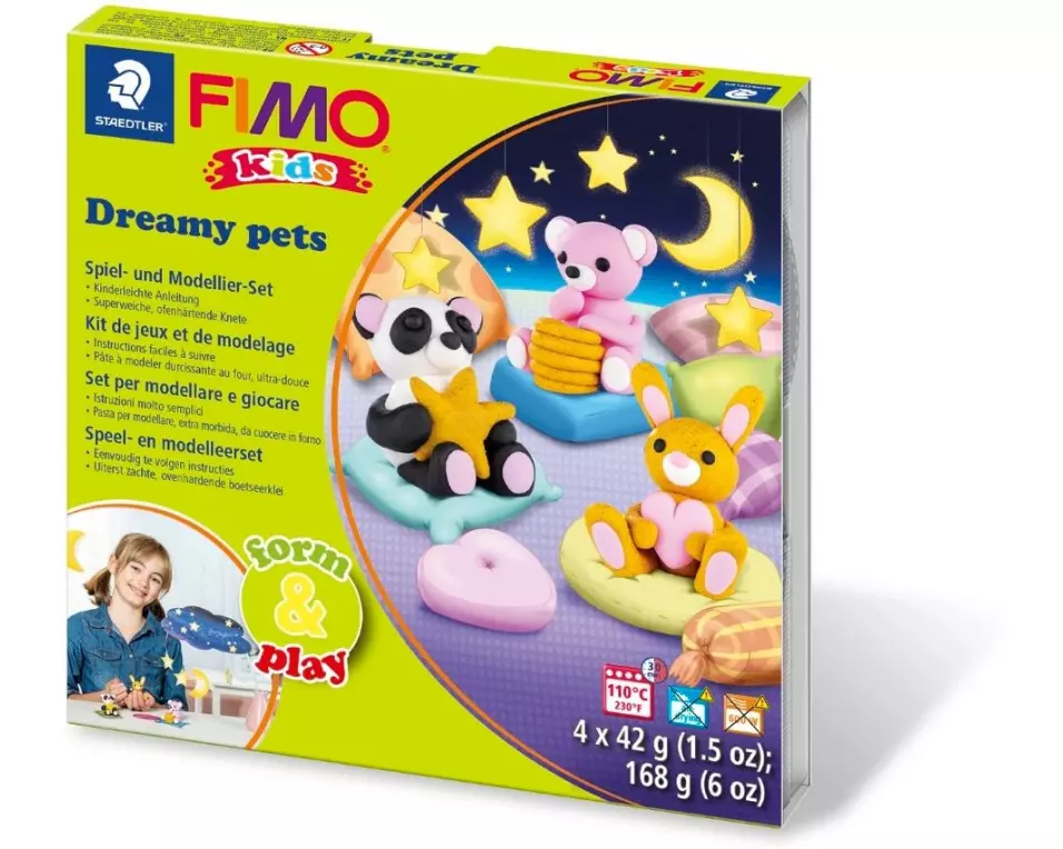 Fimo Modelliermasse Kids Bastelset Dreamy Pets