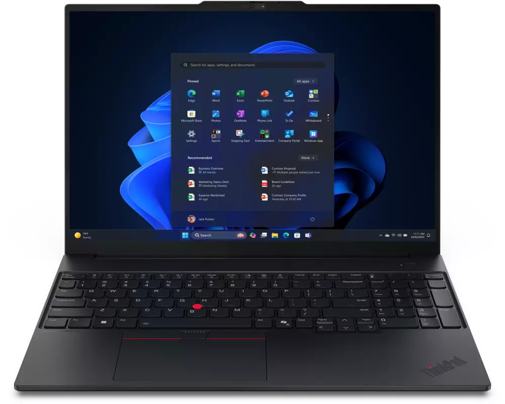 Lenovo ThinkPad E16 Gen 3 (Intel) Copilot+ PC Intel Core Ultra 5 228V Laptop 40,6 cm (16") WUXGA 32 GB LPDDR5x-SDRAM 512 GB SSD Wi-Fi 6E (802.11ax) Windows 11 Pro Schweiz Schwarz