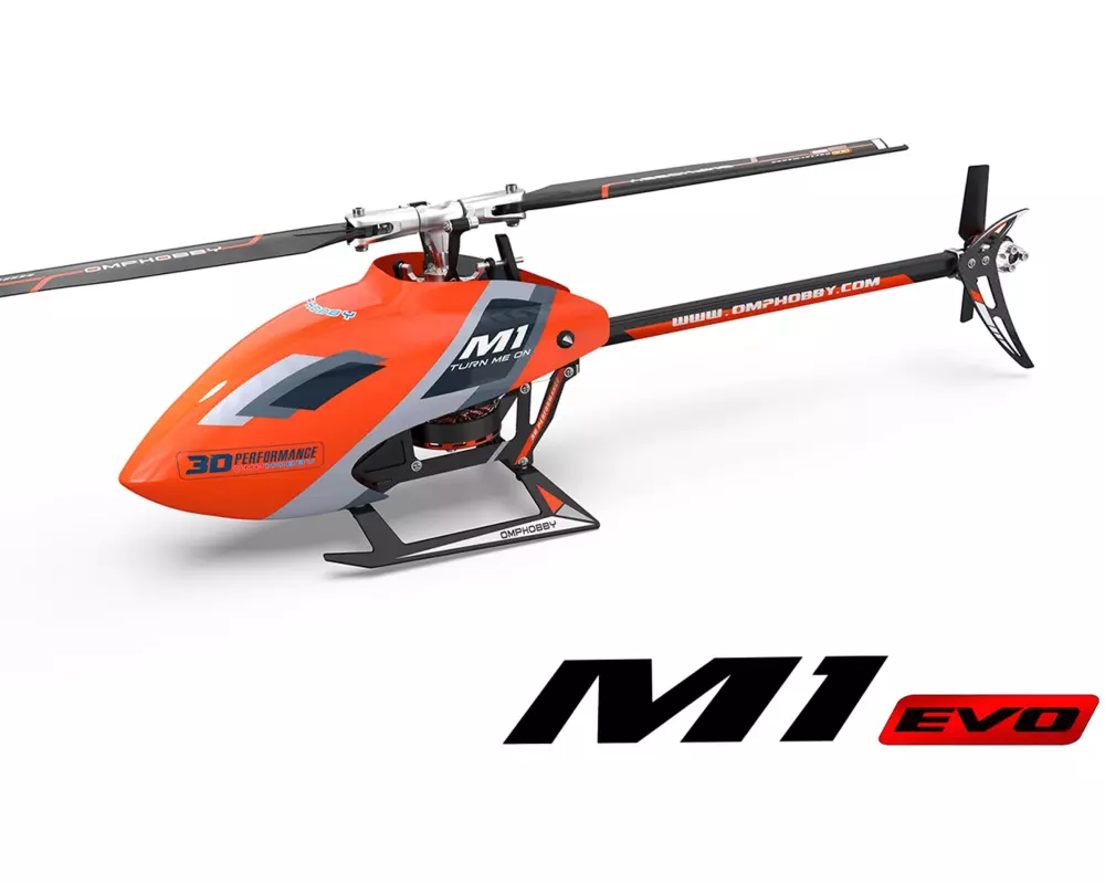OMPHobby Helikopter M1 EVO Flybarless, 3D, Orange BNF