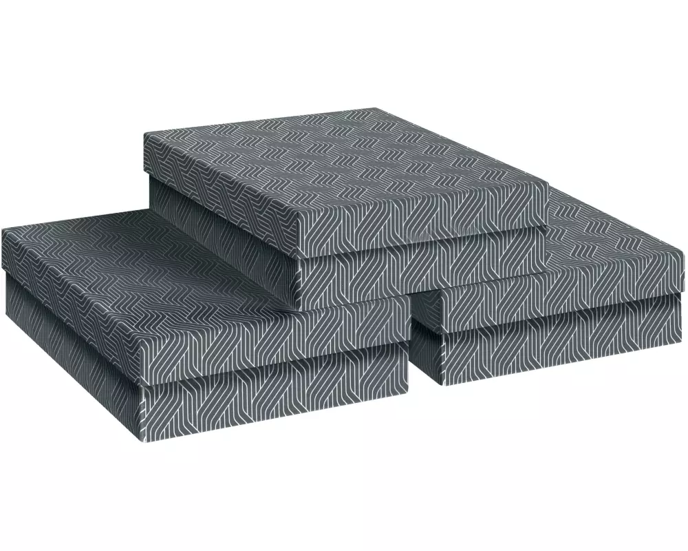 VON Aufbewahrungsbox Mittel, flach, 3 Stück, Grau/Keine Angabe