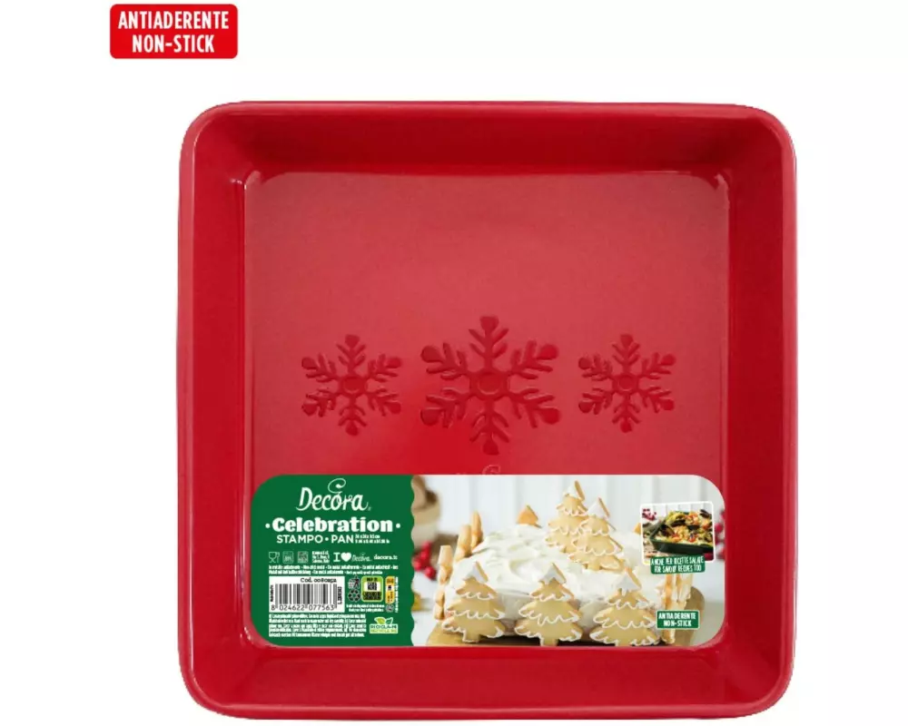 Decora Celebration Antihaft quadratisch rot 24 x 24 x 5 cm