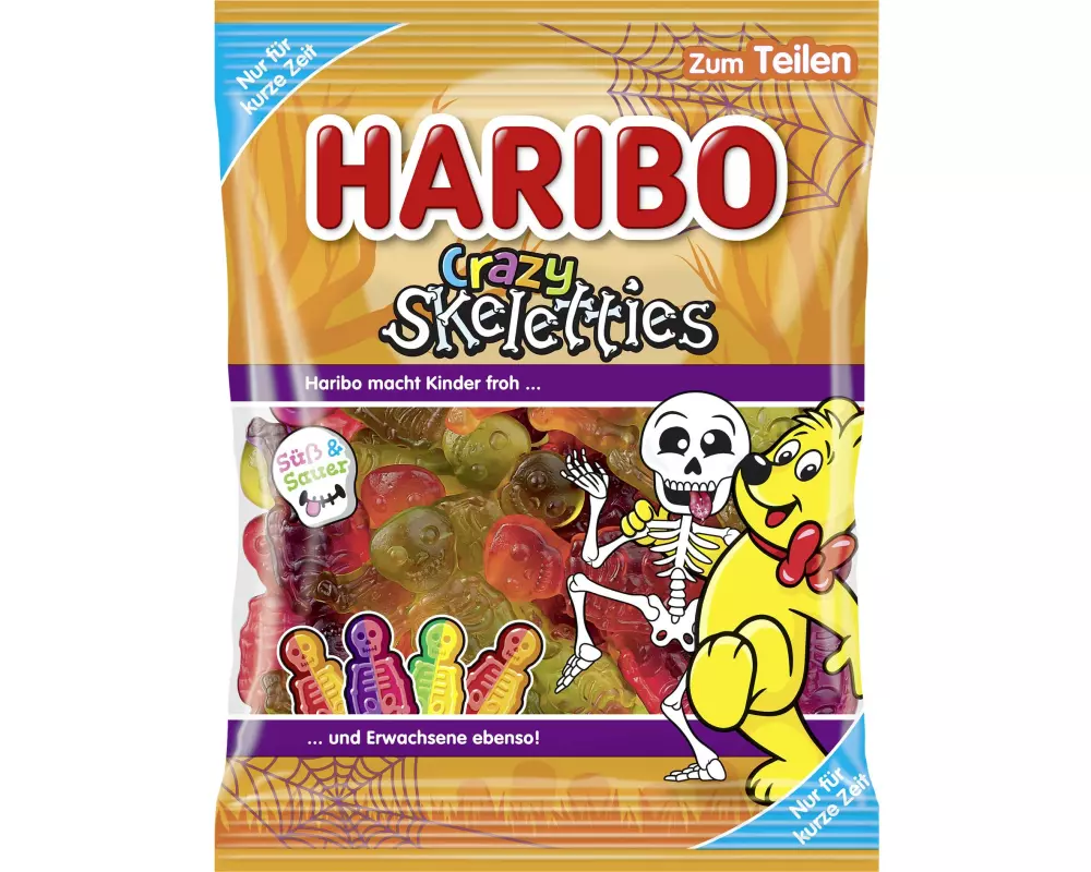 Haribo Fruchtgummi Crazy Skeletties süss-sauer 160 g