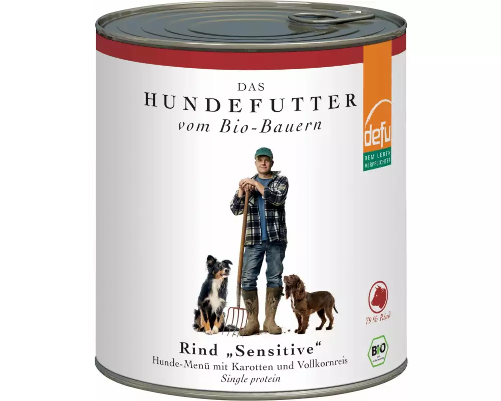 defu Nassfutter Menü Sensitiv Bio Rind, 820 g