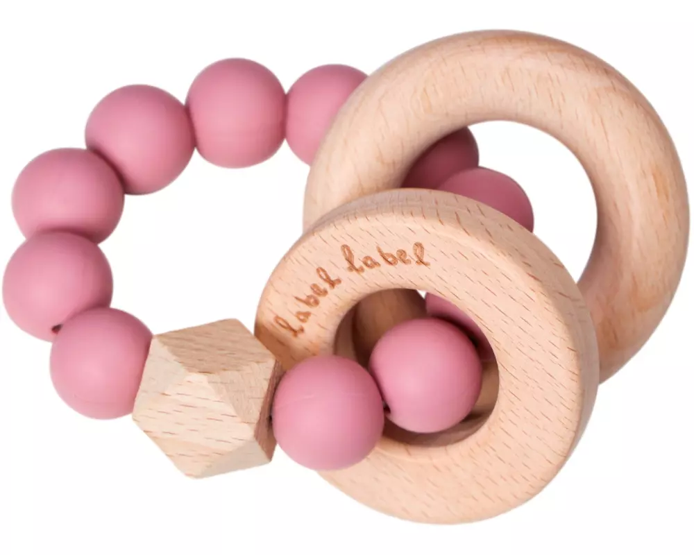 Label Label Beissring Kugeln Pink