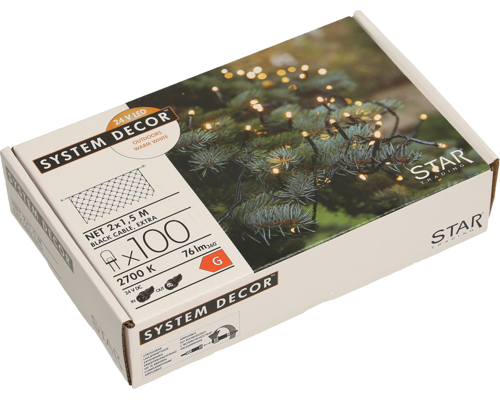 STAR TRADING System Decor LED-Netz 2m 12.495-57-1 Extra, schwarz, 1,5m