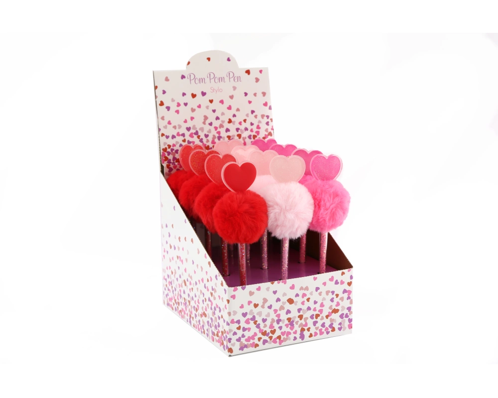 ROOST Kugelschreiber ST7236 Herz Pompom