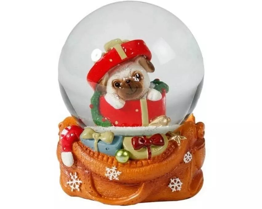 INGES CHRISTMAS DECOR Weihnachtsdeko Hund 8.5 cm, Polyresin
